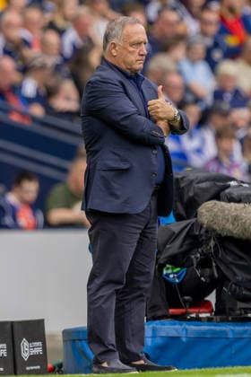 Scotland v Curacao, Friendly International Challenge Curacao national team, Nationalteam Head Coach, Dick Advocaat during the International Challenge Match - Scotland vs Curacao, Barclays Hampden, Glasgow. 30 May 2026 Hampden Park Barclays Hampden Glasgow Scotland Editorial use only , Copyright: xColinxPoultneyx PSI-24309-0032
