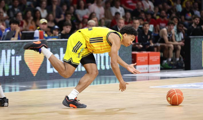 Jack Kayil loses the ball Single image Crop Action Sport Basketball BBL Bundesliga Mens Play Off Semi Final 1 Match Season 2025 2026 30 05 2026 ALBA Berlin vs BMA365 Bamberg Baskets