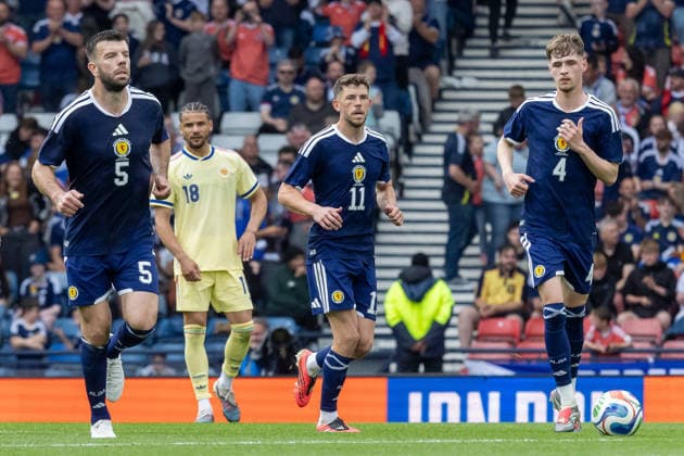 Scotland v Curacao, Friendly International Challenge GOAL! 4-1 Ryan Christie of Scotland national team, Nationalteam celebrates after converting his penalty during the International Challenge Match - Scotland vs Curacao, Barclays Hampden, Glasgow. 30 May 2026 Hampden Park Barclays Hampden Glasgow Scotland Editorial use only , Copyright: xColinxPoultneyx PSI-24309-0138