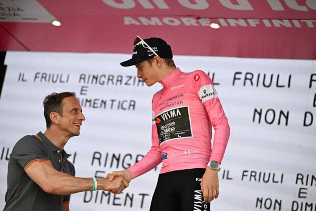 30-05-2026 Giro D italia; Tappa 20 Gemona Del Friuli - Piancavallo; 2026, Visma - Lease A Bike; Vingegaard, Jonas; Fedriga, Massimiliano; Piancavallo;