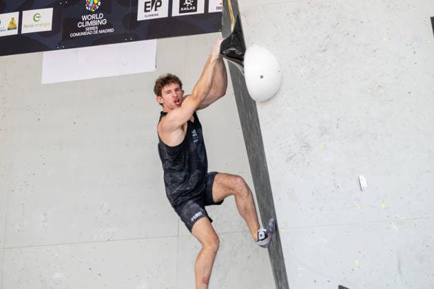 May 30, 2026, Madrid, Madrid, Spain: COLIN DUFFY of the United States competes during the men s boulder semifinal at the IFSC World Climbing Series in Madrid Madrid Spain - ZUMAd308 20260530_zsp_d308_030 Copyright: xJuanxCarlosxLucasx