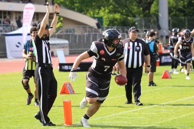 2026 05 30, Berlin Rebels vs Schwäbisch Hall Unicorns, GFL, Mommsenstadion, Berlin Ben Teuber Berlin Rebels, 07 after touchdown