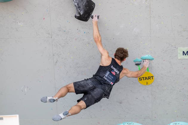 May 30, 2026, Madrid, Madrid, Spain: COLIN DUFFY of the United States competes during the men s boulder semifinal at the IFSC World Climbing Series in Madrid Madrid Spain - ZUMAd308 20260530_zsp_d308_038 Copyright: xJuanxCarlosxLucasx