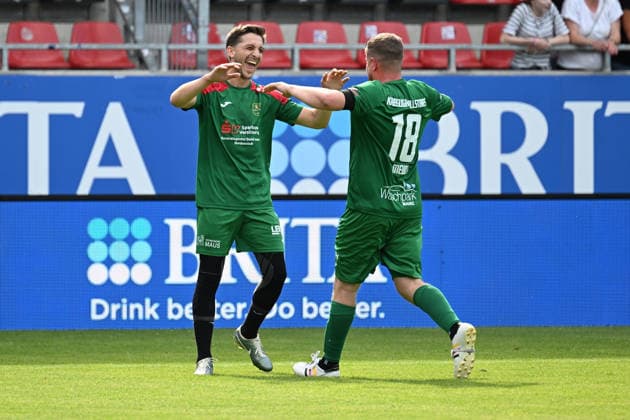 30 05 2026, xsvx, Football Langholz Cup 2026, v l Goal celebration after the goal celebrating the goal celebrate 1 1 in the final by Atnansios Nakos Kreisliga Allstars Wiesbaden