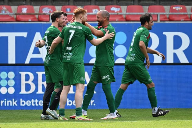 30 05 2026, xsvx, Football Langholz Cup 2026, v l Goal celebration after the goal celebrating the goal celebrate 1 1 in the final by Atnansios Nakos Kreisliga Allstars Wiesbaden