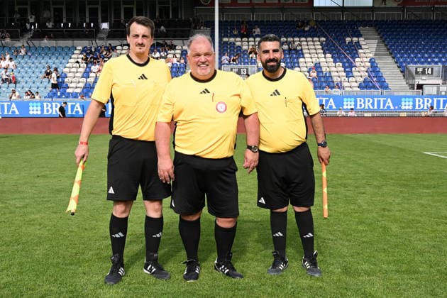 30 05 2026, xsvx, Football Langholz Cup 2026, f l referee team around Michael Zindel Wiesbaden