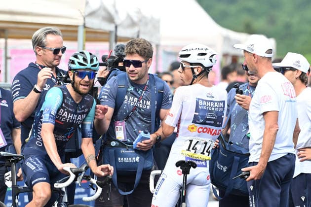 30-05-2026 Giro D italia; Tappa 20 Gemona Del Friuli - Piancavallo; 2026, Bahrain Victorious; Caruso, Damiano; Eulalio, Afonso; Piancavallo; 