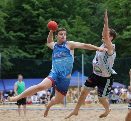 Germany Kelkheim Münster 30 05 2026 Beachhandball Hessen Karacho Beach Cup 2026 The Otternasen BHC BADG Münster f l Sören Kilp BHC Beach Da Gang , Phil Ljubic The Otternasen Sport Karacho Beach Cup 2026