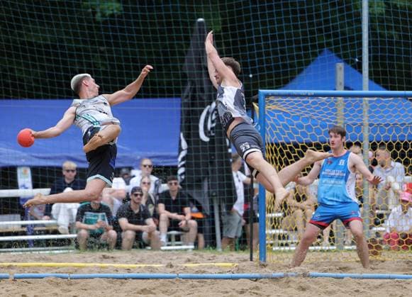 Germany Kelkheim Münster 30 05 2026 Beachhandball Hessen Karacho Beach Cup 2026 Die Otternasen BHC BADG Münster f l Stephan Mühleisen Die Otternasen , Lennart Liebeck BHC Beach Da Gang Sport Karacho Beach Cup 2026