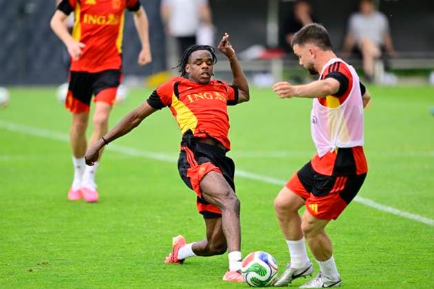 Belgian national football team - FIFA World Cup, WM, Weltmeisterschaft, Fussball 2026 - media activities 30 05 2026 TUBIZE, BELGIUM - MAY 30 : Ngoy Nathan of Belgium pictured during a training session at the training grounds of the Royal Belgian Football Association ahead of the FIFA World Cup 2026 on May 30, 2026 in Tubize, Belgium, 30 05 2026 Tubize Belgium  Copyright: xJanxDexMeuleneirx
