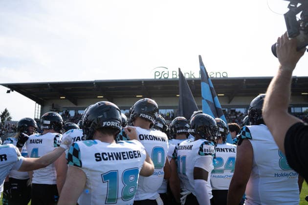 30.05.2026, xhfmx, American Football EFA European Football Alliance, Frankfurt Galaxy - Munich Ravens Einlauf Munich Ravens (DFL DFB REGULATIONS PROHIBIT ANY USE OF PHOTOGRAPHS as IMAGE SEQUENCES and or QUASI-VIDEO) Frankfurt am Main
