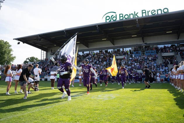 30 05 2026, xhfmx, American Football EFA European Football Alliance, Frankfurt Galaxy Munich Ravens Einlauf Frankfurt Galaxy DFL DFB REGULATIONS PROHIBIT ANY USE OF PHOTOGRAPHS as IMAGE SEQUENCES and or QUASI VIDEO Frankfurt am Main