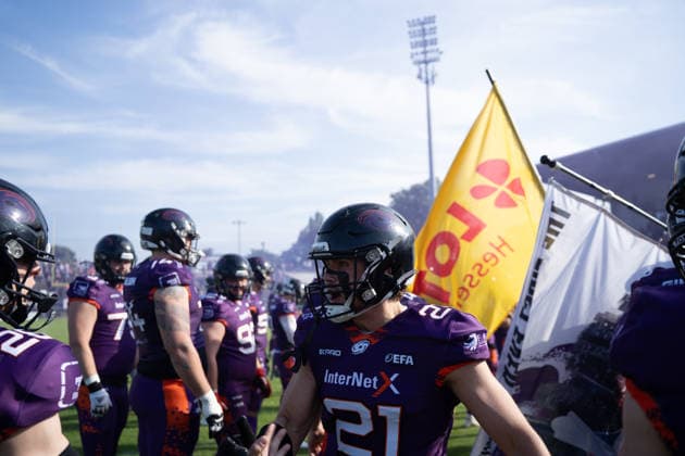 30 05 2026, xhfmx, American Football EFA European Football Alliance, Frankfurt Galaxy Munich Ravens Einlauf Frankfurt Galaxy DFL DFB REGULATIONS PROHIBIT ANY USE OF PHOTOGRAPHS as IMAGE SEQUENCES and or QUASI VIDEO Frankfurt am Main