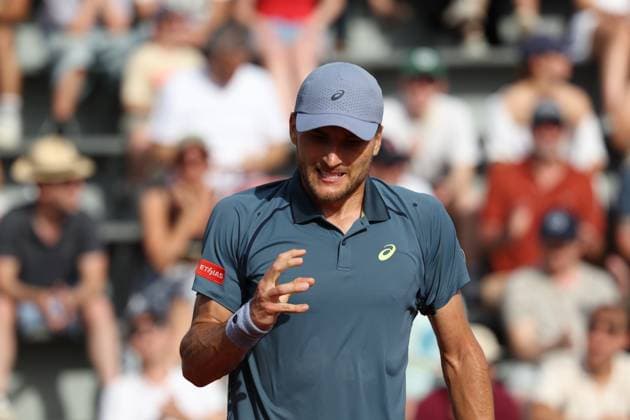 Belgian Raphael Collignon reacts during a third round match between Italian Arnaldi and Belgian Collignon, in the men s singles at the Roland Garros French Open tennis tournament, in Paris, France, Saturday 30 May 2026. This year s tournament takes place from 18 May to 07 June. VIRGINIExLEFOUR  x175482044x