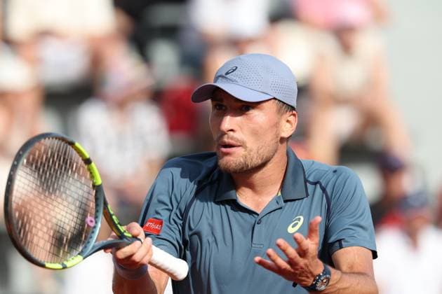 Belgian Raphael Collignon reacts during a third round match between Italian Arnaldi and Belgian Collignon, in the men s singles at the Roland Garros French Open tennis tournament, in Paris, France, Saturday 30 May 2026. This year s tournament takes place from 18 May to 07 June. VIRGINIExLEFOUR  x175482053x