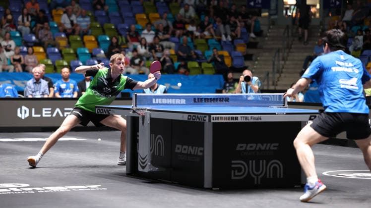 30 05 2026, xrekx, Table Tennis TTBL Final 4, SV Werder Bremen 1 FC Saarbrücken TT v l Irvin Bertrand SV Werder Bremen DFL DFB REGULATIONS PROHIBIT ANY USE OF PHOTOGRAPHS as IMAGE SEQUENCES and or QUASI VIDEO Frankfurt am Main