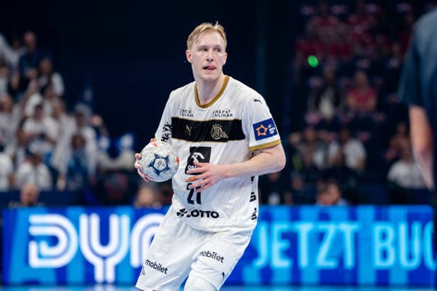 Hamburg 30 05 2026, Handball, Men, EHF European League Men 2025 26, Semi-final, Montpellier Handball THW Kiel Eric Johansson THW Kiel, 21 during the match