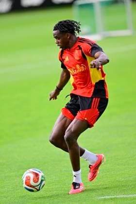 Belgian national football team - FIFA World Cup, WM, Weltmeisterschaft, Fussball 2026 - media activities 30 05 2026 TUBIZE, BELGIUM - MAY 30 : Ngoy Nathan of Belgium pictured during a training session at the training grounds of the Royal Belgian Football Association ahead of the FIFA World Cup 2026 on May 30, 2026 in Tubize, Belgium, 30 05 2026 Tubize Belgium  Copyright: xJanxDexMeuleneirx