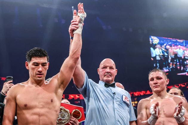 RUSSIA, YEKATERINBURG - MAY 31, 2026: Russia s Dmitry Bivol (L) wins his main event bout against Germany s Michael Eifert over the IBF and WBA World Light Heavyweight Champion titles as part of an RCC Boxing event at the UGMK Arena RCC Boxing Event In Yekaterinburg, Russia  - ZUMAt113 20260531_zaa_t113_024 Copyright: xDonatxSorokinx