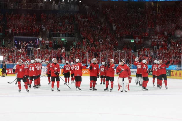 30 05 2026 Swiss Life Arena Zurich , SWITZERLAND, mens ice hockey IIHF World Championship Zurich 2026 semi-final SUI NOR final cheer Switzerland