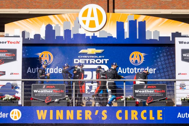 AUTO - IMSA - DETROIT SPORTS CAR CLASSIC 2026 Podium, 10 TAYLOR Ricky (usa), ALBUQUERQUE Filipe (prt), Cadillac Wayne Taylor Racing, Cadillac V-Series.R, 31 AITKEN Jack (gbr), BAMBER Earl (nzl), Cadillac Whelen, Cadillac V-Series.R, portrait during the Chevrolet Detroit Sports Car Classic, 5th round of the 2026 2026 IMSA SportsCar Championship, on the Streets of Detroit, from May 29 to 31, 2026 in Detroit, Michigan, United States of America - DetroitUnited States  Copyright: xJULIENxDELFOSSEx