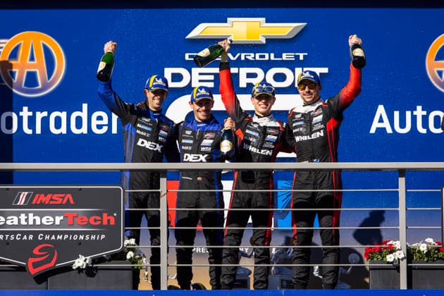 AUTO - IMSA - DETROIT SPORTS CAR CLASSIC 2026 Podium, 10 TAYLOR Ricky (usa), ALBUQUERQUE Filipe (prt), Cadillac Wayne Taylor Racing, Cadillac V-Series.R, 31 AITKEN Jack (gbr), BAMBER Earl (nzl), Cadillac Whelen, Cadillac V-Series.R, portrait during the Chevrolet Detroit Sports Car Classic, 5th round of the 2026 2026 IMSA SportsCar Championship, on the Streets of Detroit, from May 29 to 31, 2026 in Detroit, Michigan, United States of America - DetroitUnited States  Copyright: xJULIENxDELFOSSEx