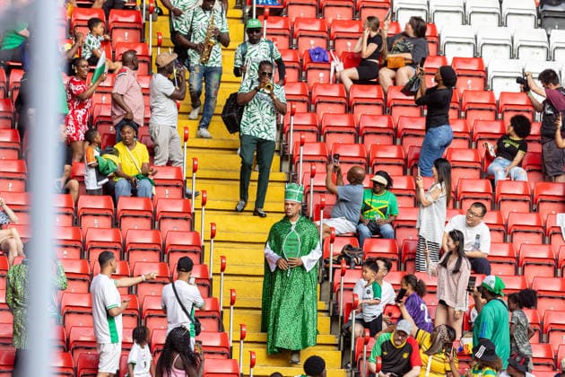 Jamaica v Nigeria, Unity Cup London 2026, Cup Final Pretend priest leads band during the Unity Cup London 2026 match between Jamaica and Nigeria at The Valley, London, UK on 30 May 2026. London The Valley Greater London UK Editorial use only , Copyright: xManjitxNarotrax PSI-24353-0002