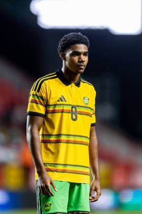 Jamaica v Nigeria, Unity Cup London 2026, Cup Final Jamaica forward Nicholas Simmonds (8) during the Unity Cup London 2026 match between Jamaica and Nigeria at The Valley, London, UK on 30 May 2026. London The Valley Greater London UK Editorial use only , Copyright: xManjitxNarotrax PSI-24353-0059