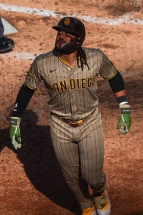 May 30, 2026, Washington D.C, District Of Columbia, United States: Washington, DC; San Diego Padres second baseman Fernando Tatis Jr. (23) looks to the sky after hitting a home run during the Major League Baseball game between the Washington Nationals and the San Diego Padres at Nationals Park on Saturday, May 30, 2026. The Nationals beat the Padres 9-4. Washington D.C United States - ZUMAp258 20260530_znp_p258_041 Copyright: xStevexPrakopex