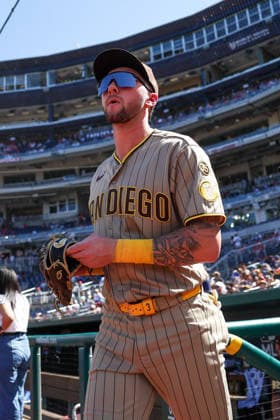 May 30, 2026, Washington D.C, District Of Columbia, United States: Washington, DC; San Diego Padres center fielder Jackson Merrill (3) runs onto the field during the Major League Baseball game between the Washington Nationals and the San Diego Padres at Nationals Park on Saturday, May 30, 2026. The Nationals beat the Padres 9-4. Washington D.C United States - ZUMAp258 20260530_znp_p258_045 Copyright: xStevexPrakopex