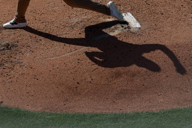 May 30, 2026, Washington D.C, District Of Columbia, United States: Washington, DC; San Diego Padres pitcher Michael King (34) is shadowed while delivering a pitch during the Major League Baseball game between the Washington Nationals and the San Diego Padres at Nationals Park on Saturday, May 30, 2026. The Nationals beat the Padres 9-4. Washington D.C United States - ZUMAp258 20260530_znp_p258_013 Copyright: xStevexPrakopex