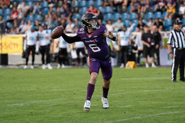 30 05 2026, xhfmx, American Football EFA European Football Alliance, Frankfurt Galaxy Munich Ravens Ethan Garbers Frankfurt Galaxy, 12 DFL DFB REGULATIONS PROHIBIT ANY USE OF PHOTOGRAPHS as IMAGE SEQUENCES and or QUASI VIDEO Frankfurt am Main