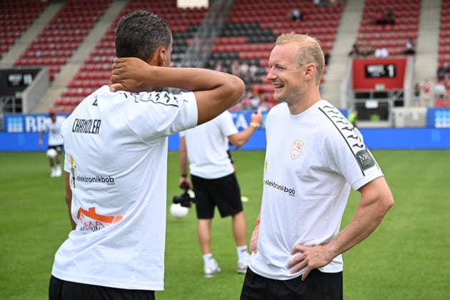 30 05 2026, xsvx, Football Langholz Cup 2026, v l Timothy Chandler Eintracht Frankfurt Sebastian Rode Wiesbaden