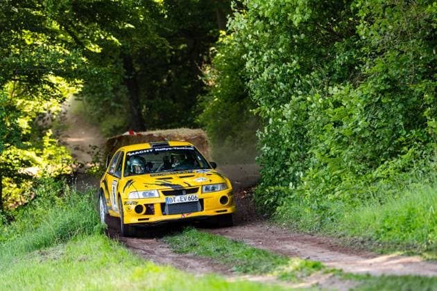 30 05 2026, GER, Motorsport Rallyesport, Maenner Frauen, Saison 2026, 61 RSC Rallye Wartburg RSC Rallye Super Cup powered by Carunion org MC Eisenach MACHT, John DEU TEUFEL, Michael DEU Mitsubishi Lancer EVO VI On Saturday afternoon, the drivers entered the last special stage Flachsgrund powered by Formella Bau GmbH 99817 Eisenach Festplatz Spicke Thüringen Germany
