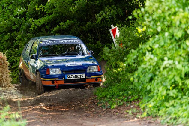 30 05 2026, GER, Motorsport Rallyesport, Maenner Frauen, Saison 2026, 61 RSC Rallye Wartburg RSC Rallye Super Cup powered by Carunion org MC Eisenach KUEHNE, Nick DEU ARNOLD, Sebastian DEU Opel Kadett E On Saturday afternoon, the drivers entered the last special stage Flachsgrund powered by Formella Bau GmbH 99817 Eisenach Festplatz Spicke Thüringen Germany