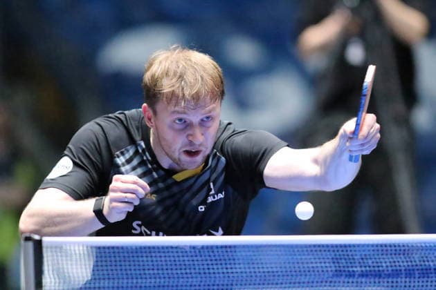 Benedikt Duda TTC Schwalbe Bergneustadt backhand topspin in action GER Frankfurt TTBL Liebherr Final Four TTC Schwalbe Bergneustadt vs Borussia Düsseldorf, Table Tennis Suewag Energie Arena 30 05 2026 GER Frankfurt TTBL Liebherr Final Four Table Tennis Suewag Energie Arena Deutsche Meiterschaft 30 05 2026 Frankfurt Copyright: xEibner-Pressefoto JoergxHirschx EP_JHH