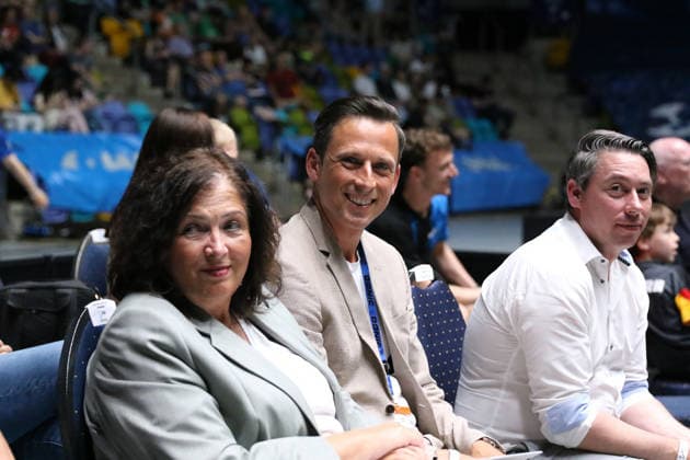 In the center Managing Director TTBL , Nico Stehle GER Frankfurt TTBL Liebherr Final Four FC Saarbruecken vs SV Werder Bremen, Table Tennis Suewag Energie Arena 30 05 2026 GER Frankfurt TTBL Liebherr Final Four Table Tennis Suewag Energie Arena FC Saarbruecken vs SV Werder Bremen German Championship 30 05 2026 Frankfurt Copyright: xEibner-Pressefoto JoergxHirschx EP_JHH