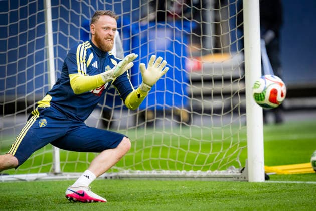 STOCKHOLM, SWEDEN 20260531 Goalkeeper Viktor Johansson during the mens national teams training at Strawberry Arena on Sunday, ahead of Mondays friendly match against Norway and the upcoming World Cup in the USA STOCKHOLM SWEDEN x10050x  Copyright: xPontusxLundahl TTx FOTBOLLSLANDSLAGET TRÄNING