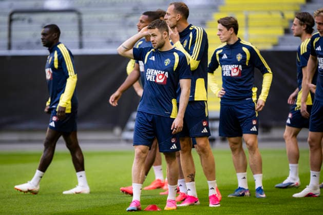 STOCKHOLM, SWEDEN 20260531 Gabriel Gudmundsson during the mens national teams training at Strawberry Arena on Sunday, ahead of Mondays friendly match against Norway and the upcoming World Cup in the USA STOCKHOLM SWEDEN x10050x  Copyright: xPontusxLundahl TTx FOTBOLLSLANDSLAGET TRÄNING