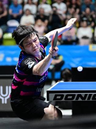 Olympic champion Fan Zhendong in the final of the TTBL Final Four in Frankfurt The Chinese Olympic champion Fan Zhendong from 1 FC Saarbrücken TT in action against Borussia Düsseldorf in the final of the TTBL Final Four in Frankfurt am Main at the Süwag Energie Arena on May 31, 2026 Frankfurt am Main Hessen Germany