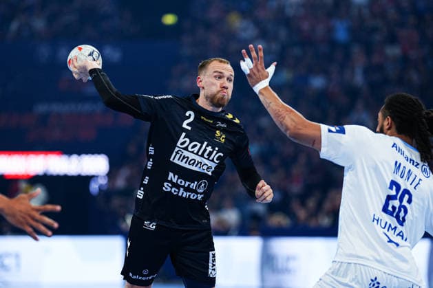 Throw Goal Simon Pytlick SG Flensburg Handewitt, 02 GER, Montpellier Handball vs SG Flensburg Handewitt, Handball, EHF European League, Match for 3rd place, Season 2025 2026, 31 05 2026 GER, Montpellier Handball vs SG Flensburg Handewitt, Handball, EHF European League, Match for 3rd place, Season 2025 2026, 31 05 2026 Hamburg Copyright: xEibner-Pressefoto MarcelxvonxFehrnx EP_MFN