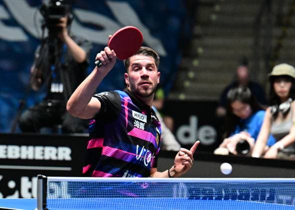 Patrick Franziska wins in the final of the TTBL Final Four in Frankfurt The German national player Patrick Franziska from 1 FC Saarbrücken TT wins against Antin Källberg in the final of the TTBL Final Four in Frankfurt am Main at the Süwag Energie Arena on May 31, 2026 Frankfurt am Main Hessen Germany