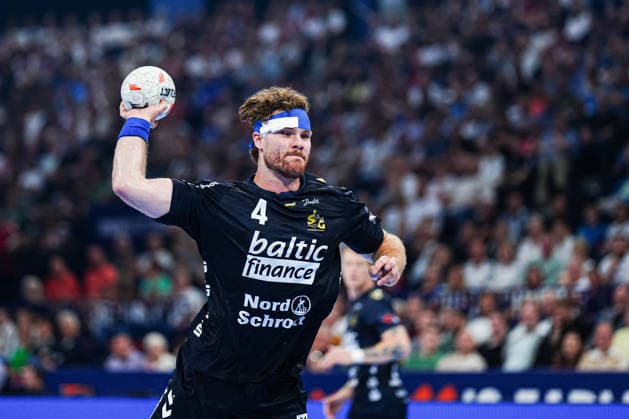 Throw Goal Johannes Golla SG Flensburg Handewitt, 04 GER, Montpellier Handball vs SG Flensburg Handewitt, Handball, EHF European League, Match for 3rd place, Season 2025 2026, 31 05 2026 GER, Montpellier Handball vs SG Flensburg Handewitt, Handball, EHF European League, Match for 3rd place, Season 2025 2026, 31 05 2026 Hamburg Copyright: xEibner-Pressefoto MarcelxvonxFehrnx EP_MFN