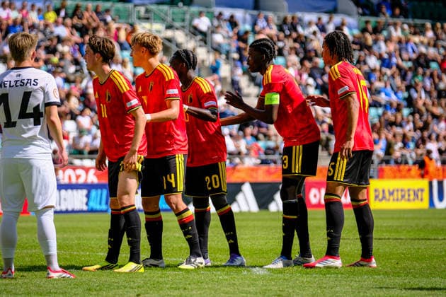 UEFA Under-17 European Championship, EM, Europameisterschaft Estonia 2026 Belgium team during the corner kick during the UEFA Under-17 European Championship Group-A match between Belgium U-17 vs Estonia U-17 national teams, Tallinn Estonia 31.05.2026 Tallinn A Le Coq Arena Estonia Copyright: xMaurixLevandix