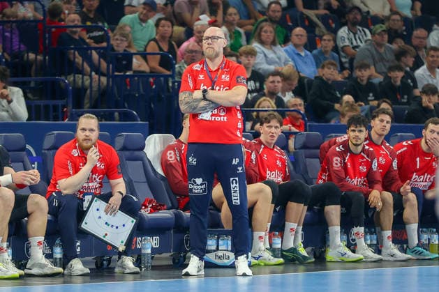 31 05 2026 ,xgox, Handball Handball EHF European League, Match for 3rd place Montpellier Handball SG Flensburg Handewitt emspor, v l Ales Pajovic Flensburg, Coach thoughtful Hamburg