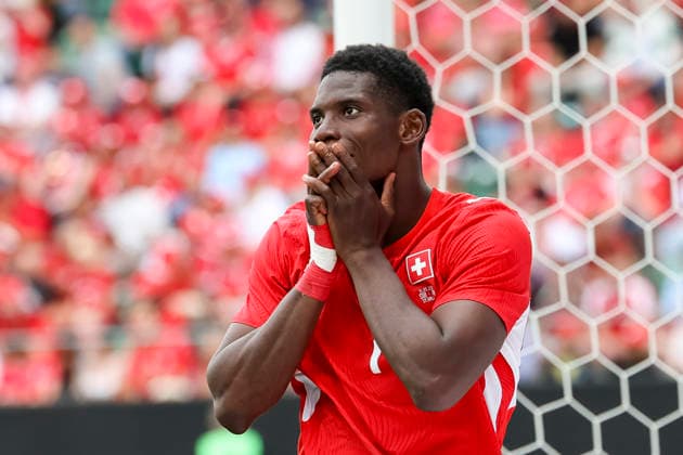 Breel Embolo Switzerland, 07 , facial expression, facial expression, emotion , Switzerland, football, friendly match, Switzerland vs Jordan, 31 05 2026, St Gallen Kybunpark Hessen Switzerland Copyright: xGrantxHubbsx