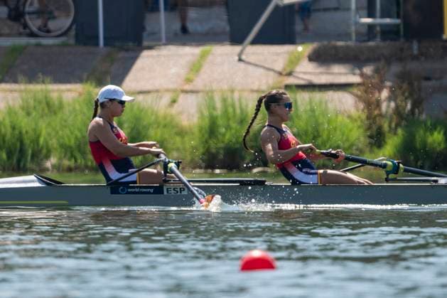 Seville, Spain. 30 May 2026. Rowers Lidia Florido Rodriguez and Amanda Gil Camacho (Spain) during the W2- Women s Coxless Pair Semifinal 2 Race at the World Rowing Cup 1 2026 at CEAR La Cartuja. Seville Spain Copyright: xDavidxSarmientox xVWPicsx DSG-0880