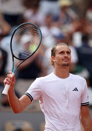 Alexander Zverev of Germany celebrates French Open Tennis, Day Eight, Tennis, Roland Garros, Paris, France - 31 May 2026Paris Roland Garros France EDITORIAL USE ONLY No use with unauthorised audio, video, data, fixture lists, club league logos or live services. Online in-match use limited to 120 images, no video emulation. No use in betting, games or single club league player publications.  Copyright: xEllaxLing Shutterstockx 16898325t