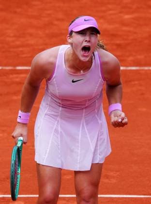 Mirra Andreeva roars towards the vocal supporters of Jil Teichmann after defeating her in straight sets French Open Tennis, Day Eight, Tennis, Roland Garros, Paris, France - 31 May 2026Paris Roland Garros France EDITORIAL USE ONLY No use with unauthorised audio, video, data, fixture lists, club league logos or live services. Online in-match use limited to 120 images, no video emulation. No use in betting, games or single club league player publications.  Copyright: xJavierxGarcia Shutterstockx 16898320bg