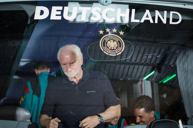 Director of the German national team, Rudi Voeller Germany getting off the team bus, Germany vs Finland, Football, Men, UEFA, Friendly Match, Friendly Match, DFB, Season 2025 2026, 31 05 2026 Mainz Rhineland-Palatinate Germany Copyright: xkolbert-press MartinxAgüerax